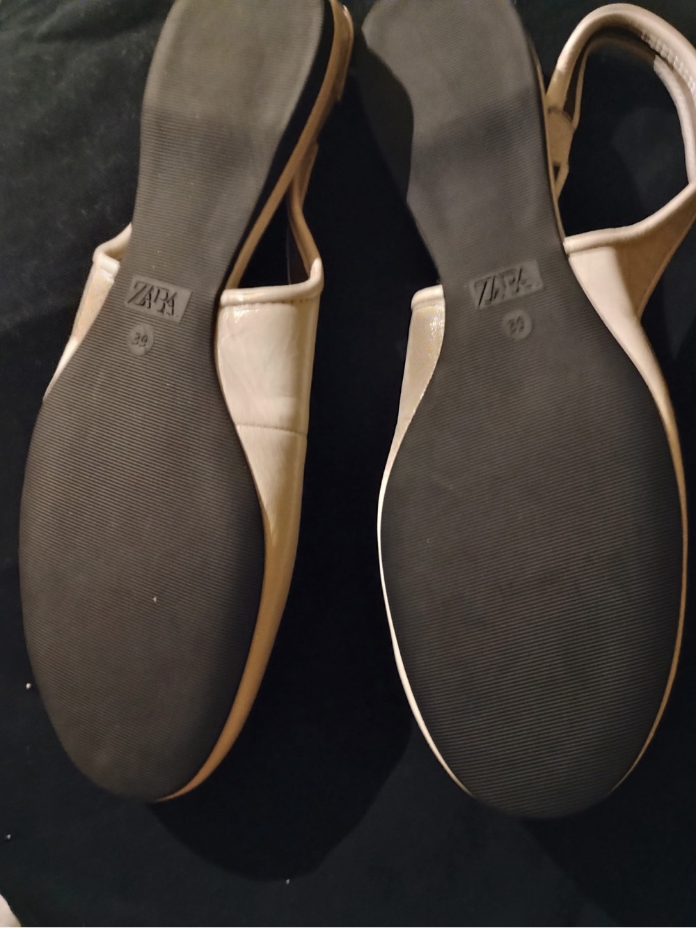 ZARA Cream Slingback Ballet Flats - Picture 2 of 2